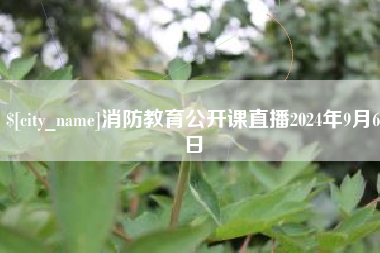 温岭消防教育公开课直播2024年9月6日