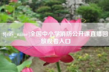 温岭全国中小学消防公开课直播回放观看入口